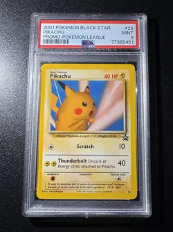 PSA 9 MINT Pikachu SNAP Pokemon League Black Star Promo WOTC 26 Pokemon Card - Image 1