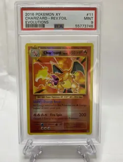 2016 Pokemon XY Evolutions Charizard Reverse Holo Foil 11/108 PSA MINT 9 - Image 1