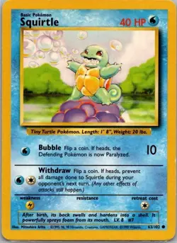 Pokemon TCG Base Set Squirtle Squirtle Common - Image 1
