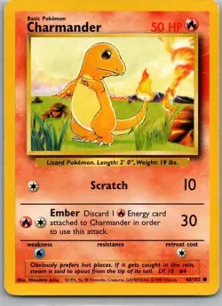 Pokemon TCG Base Set Charmander Common Regular - Image 1