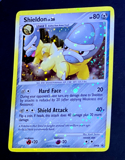 2007 Pokemon SHIELDON Black Star Promo COSMOS HOLO Bleed Error Card #DP08 SWIRL - Image 4