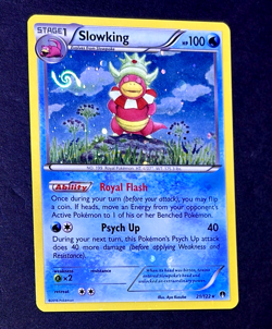 2016 Pokemon SLOWKING Breakpoint COSMOS HOLO Bleed Card 21/122 HD GALAXY SWIRL - Image 3