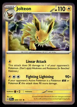 Jolteon 029/131 Holo Rare Prismatic Evolutions Pokemon Near Mint - Image 1