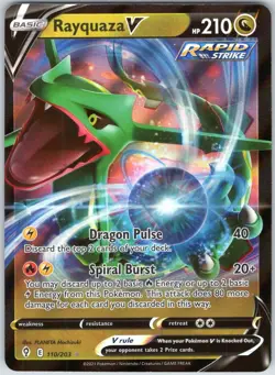 Rayquaza V 110/203 Holo V Rare Evolving Skies Pokemon NM - Image 1