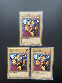 Yugioh Tiger Axe DB2-EN091 Common Unlimited Edition LP X3 - Image 1