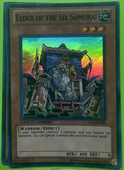 Yugioh Elder of the Six Samurai SAAS-EN001 Super Rare Limited Edition LP - Image 1