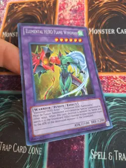 Yugioh Elemental HERO Flame Wingman LCGX-EN045 Secret Rare Unlimited Near Mint - Image 2