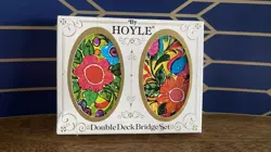 Vintage 1970s Playing Cards Flower Power Pop Double Deck Hoyle Kent USA Bridge - Image 1