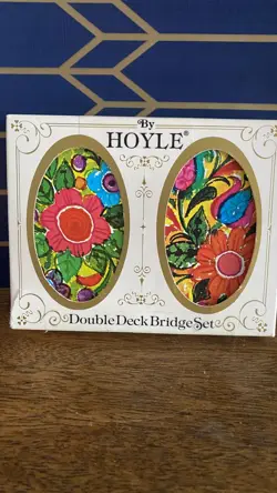 Vintage 1970s Playing Cards Flower Power Pop Double Deck Hoyle Kent USA Bridge - Image 4