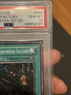 Yu-Gi-Oh LOB-096 Machine Conversion Factory 1st Ed PSA 10 Gem Mint Pop 22!!! - Image 5