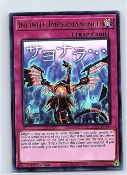 INFINITE IMPERMANENCE RA05-EN140 RARITY COLLECTION 5 YU-GI-OH 1ST EDITION NM/M - Image 1