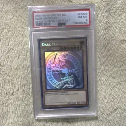 Konami 2021 Yu-Gi-Oh! ghosts fr￼Dark Magician Ghost Rare 1st Ed GFTP-EN128 PSA 8 - Image 1