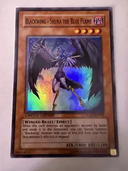 Yugioh - Blackwing - Shura the Blue Flame - Super - Limited - RGBT-ENPP2 - LP - Image 1
