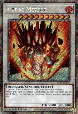 Yugioh Jurrac Meteor RA04-EN139 Platinum Secret Rare 1st Ed NM - Image 1