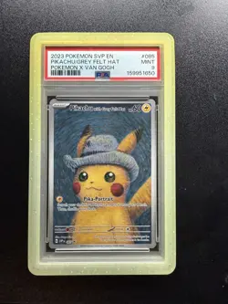 2023 POKEMON SVP EN-SV BLACK STAR PROMO #085 PIKACHU WITH GREY FELT HAT PSA 9 - Image 1