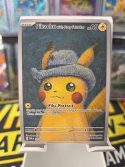 🔥FANART-POKEMON INSPIRED-PIKACHU WITH GREY FELT HAT-FULL ART-NON-TCG 🔥 - Image 1