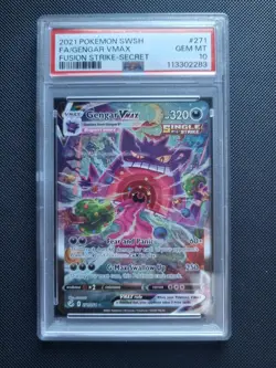 Pokemon Gengar VMAX (Alternate Art Secret) 271/264 Swsh08: Fusion Strike PSA 10 - Image 1