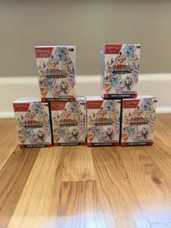 LOT OF 6x Pokemon TCG Prismatic Evolutions Booster Bundle SEALED IN HAND NEW - Image 1