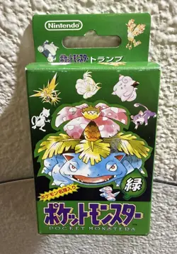 [Sealed] Pokemon Poker Playing Cards Deck Green Venusaur 1996 Japanese - Image 1