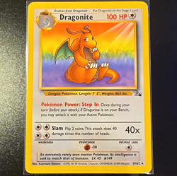 Pokemon TCG Dragonite 19/62 Fossil Rare Unlimited Edition Regular EN 1999 100 HP - Image 1