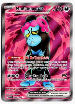 Munkidori ex 083/064 Ultra Rare Shrouded Fable Pokemon Holo NM - Image 1