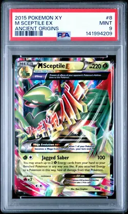 2015 POKEMON XY ANCIENT ORIGINS #8 M SCEPTILE EX PSA 9 - Image 1
