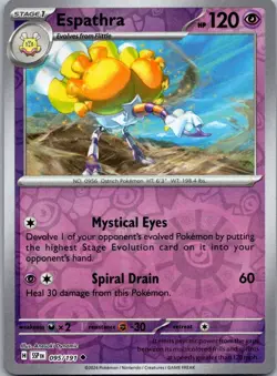 Espathra 095/191 Uncommon Surging Sparks Pokemon Reverse Holo Near Mint - Image 1