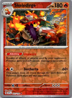 Skeledirge 031/191 Rare Surging Sparks Pokemon Reverse Holo Near Mint - Image 1