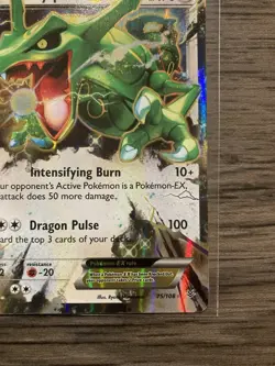 2015 Pokemon Roaring Skies Rayquaza 75/108 XY Holo Ultra Rare Near Mint NM - Image 3