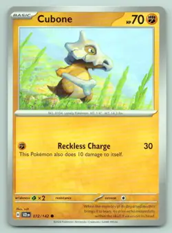 Pokemon Cubone Stellar Crown SCR C 72/142 NM svlt - Image 1