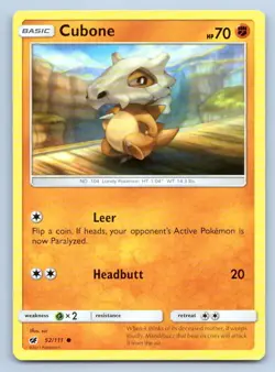 Pokemon Cubone Crimson Invasion CIN C 52/111 NM - Image 1