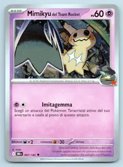 Team Rocket's Mimikyu Destined Rivals DRI UC 087/182 NM ITALIAN - Image 1