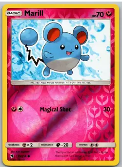 Marill 135/214 Common Lost Thunder Pokemon Reverse Holo - Image 1