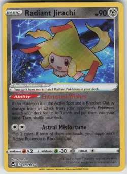 Radiant Jirachi Radiant Rare SWSH12: Silver Tempest 120/195 Pokemon - Image 1