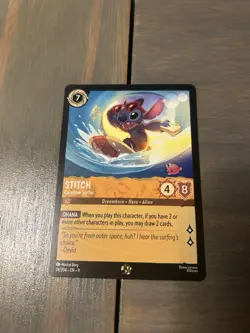 Stitch Carefree Surfer Lorcana Chapter 9 Fabled Card 24 Legendary - Image 1
