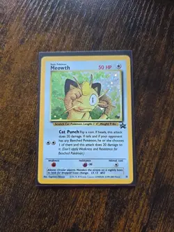 MEOWTH Pokemon PROMO Holo Card #10 BLACK STAR GAME BOY GB Stamped TCG - Image 1