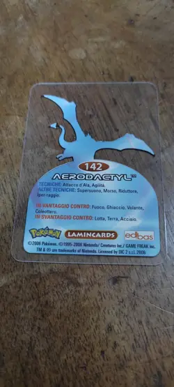 Aerodactyl 142 Pokemon Lamincards Edibas - ITA - EXC - Image 2