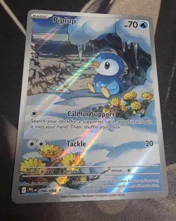 Piplup 098/094 Illustration Rare Phantasmal Flames Pokemon Holo Near Mint - 14E - Image 1