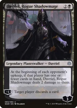 Davriel, Rogue Shadowmage 83 WAR Black Planeswalker Discard Black Legendary MTG - Image 1