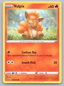 Vulpix 024/192 Common Rebel Clash Pokemon LP - Image 1