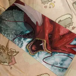 Red Gyarados Rubber Playmat Play Mat Tcg Trading Card Game Pokemon Desk Shiny - Image 1