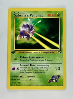 Sabrina's Venonat 2000 Pokemon Gym Heroes 1st Edition Common #96/132 * LP - Image 1