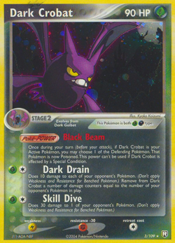 Dark Crobat 3/109 Holo Rare Team Rocket Returns Pokemon Heavily Played - Image 1