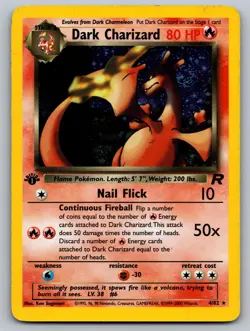 Dark Charizard 4/82 Rare Team Rocket Pokemon 1st Edition Holo Lightly Played - Image 1