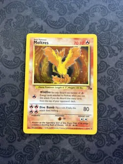 Moltres 12/62 Fossil Holo Rare Pokemon Card 12/62 E - Image 1