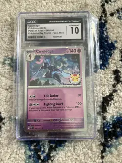 CGC Gem Mint 10 Ceruledge 2024 Pokemon Day Promo Paldean Fates 040 w card stand - Image 1
