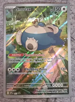 Pokemon Snorlax 051 Black Star Promo Scarlet Violet 151 ETB Full Art Holo NM A - Image 1