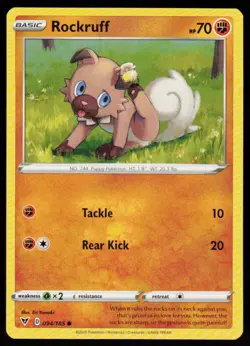 Rockruff 094/185 Common Vivid Voltage Pokemon Lightly Played - Image 1