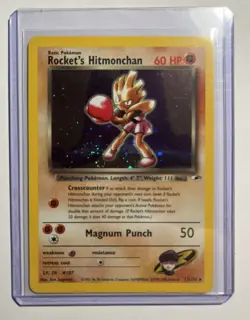 Pokemon TCG Rockets Hitmonchan Holo Rare Card 11/132 Gym Heroes NM - Image 1