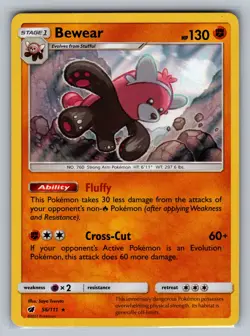 Bewear SM - Crimson Invasion #56/111 Holo Rare Pokemon Card - Image 1